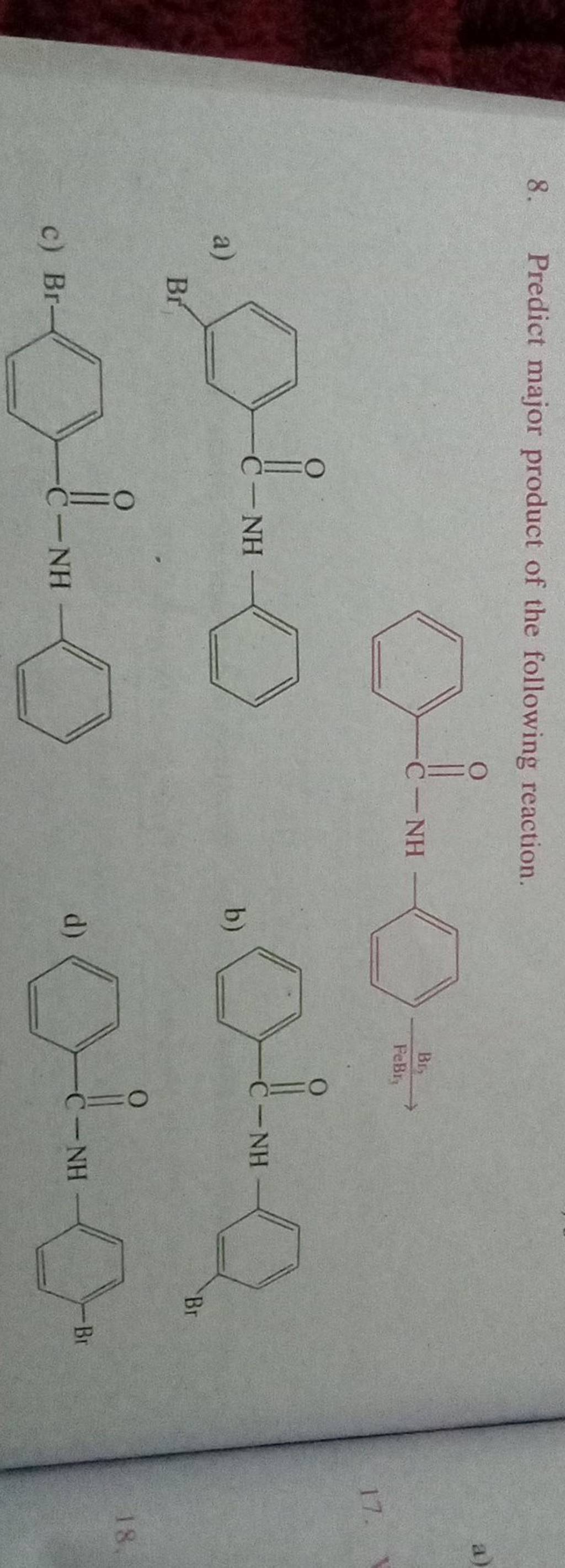 Predict Major Product Of The Following Reaction Filo