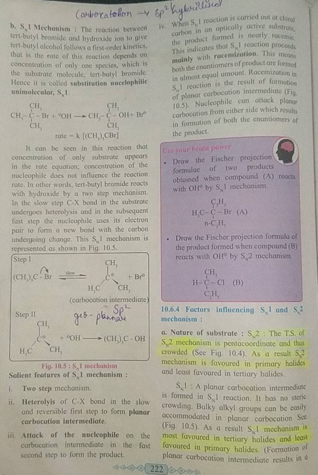 B. S, 1 Mechanism : The Reaction Between Iv. When SN 1 Reaction Is Carrie..