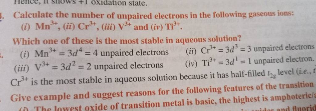 calculate the number of unpaired electrons in cr3