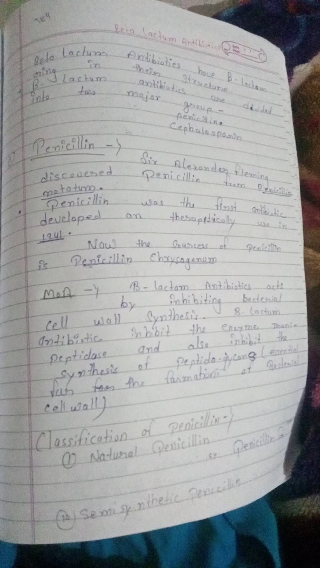 discovered penicillin metatum. penicillin was the flost arlibiatic develo..