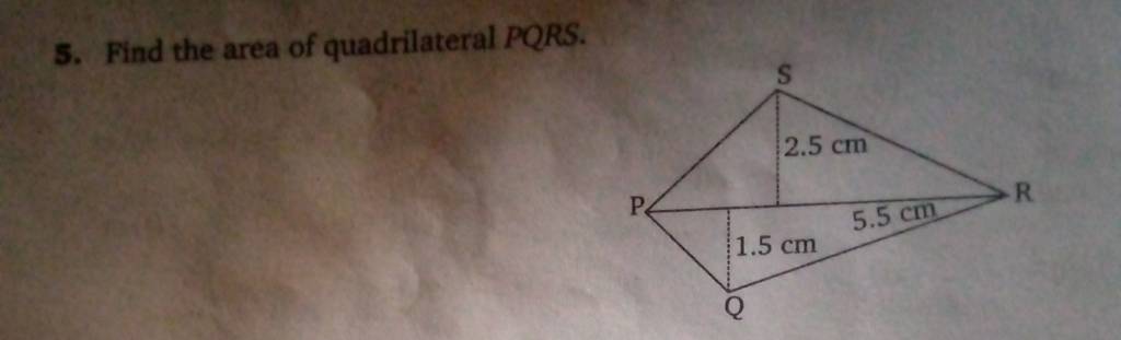 5 Find The Area Of Quadrilateral Pqrs Filo 7035