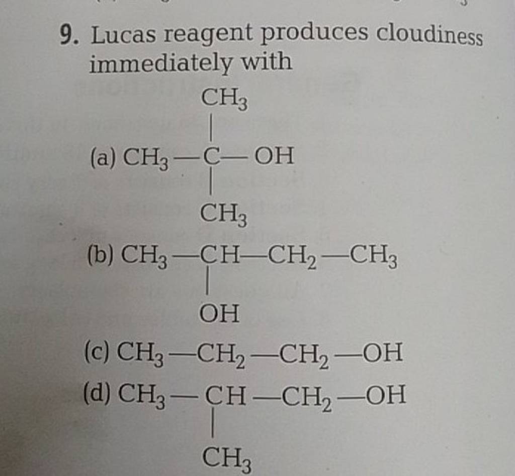 Lucas reagent produces cloudiness immediately with Filo