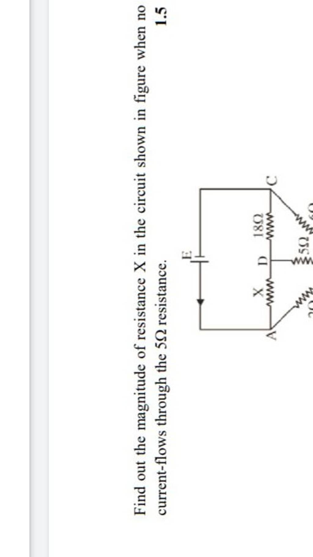Find out the magnitude of resistance X in the circuit shown in figure whe..