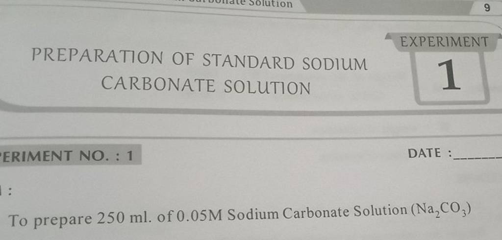 sodium carbonate experiment