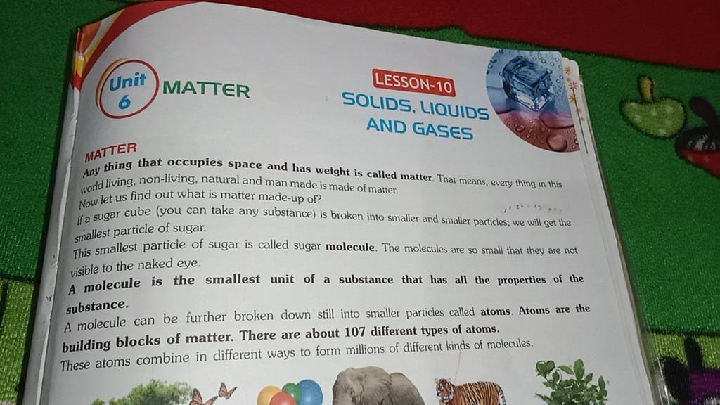 SOLIDS. LIQUIDS AND GASES MATTER Any thing that occupies space and has we..