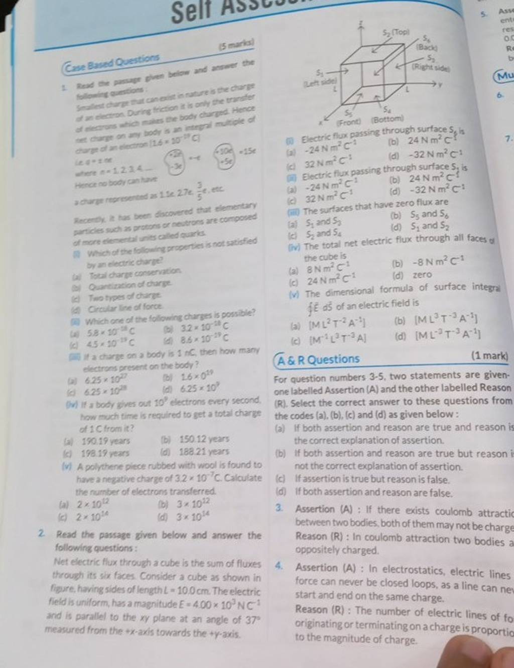 The total net electric flux through all faces of Why an electric charge?..