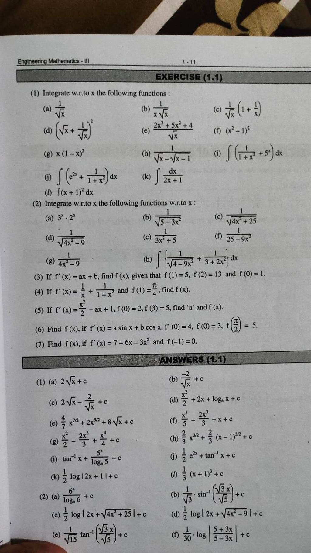 2x2-32x3-4x4-c-h-32-x3-2-32-x-1-3-2-c-i-tan-1x-loge-55x-c-j-2