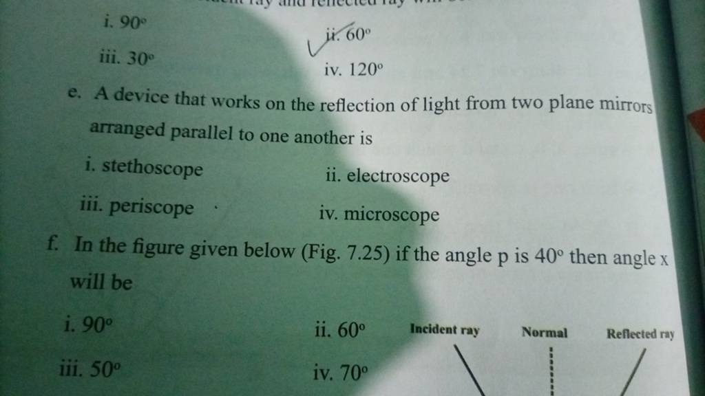 In The Figure Given Below Fig 7 25 If The Angle P Is 40 Then Angle X