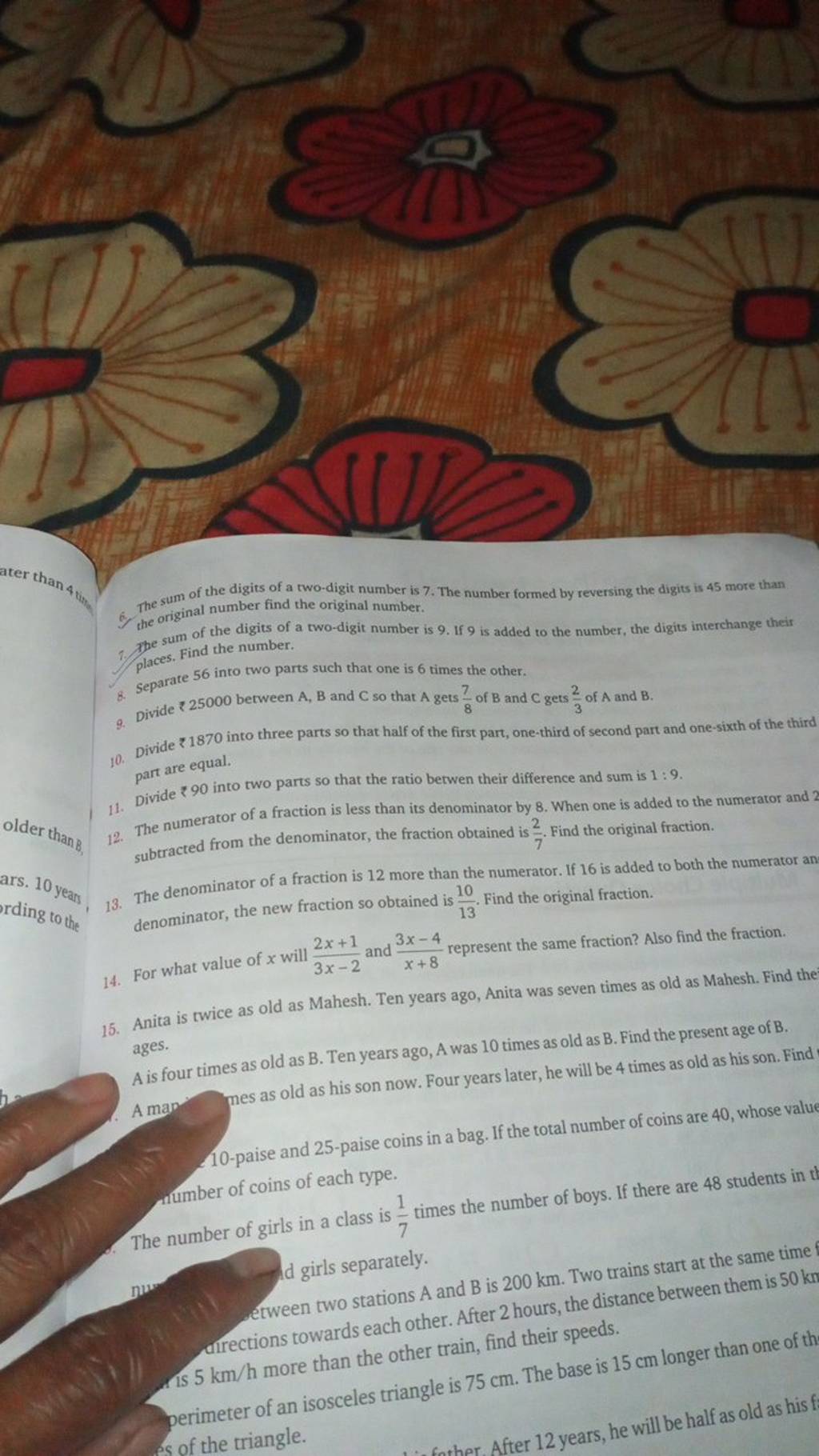 The sum of the digits of a twodigit number is 7. The number formed by re..