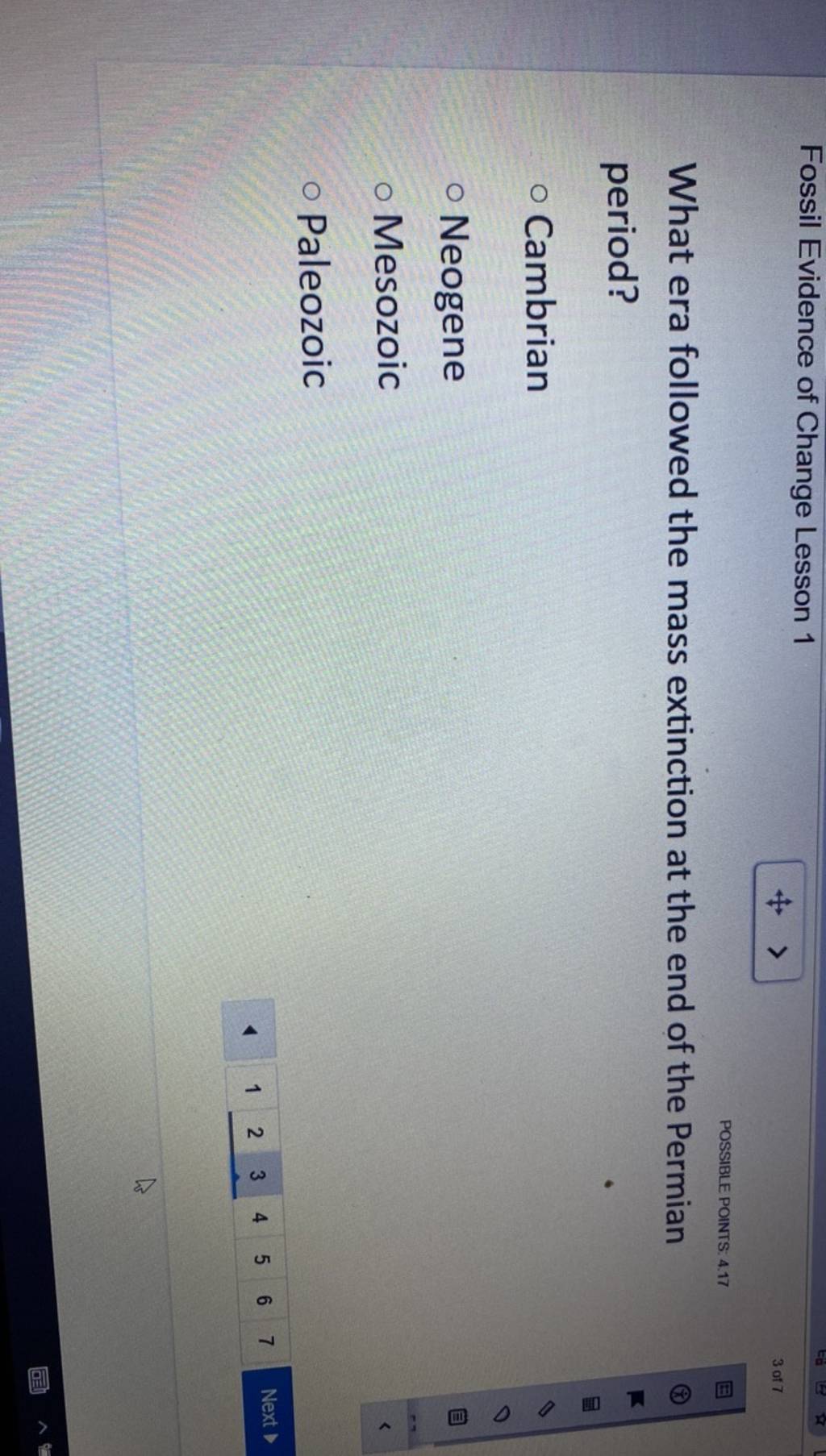 Fossil Evidence of Change Lesson 1 What era followed the mass extinction