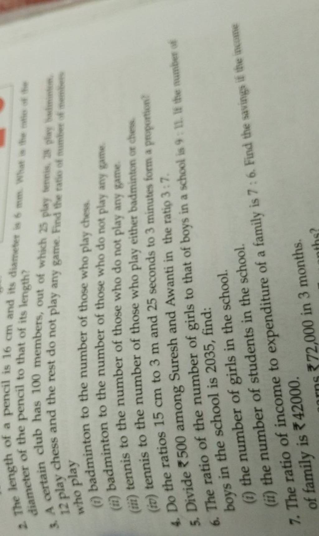 2. The length of a pencil is 16 cm and its diameter is 6 mm. What is the