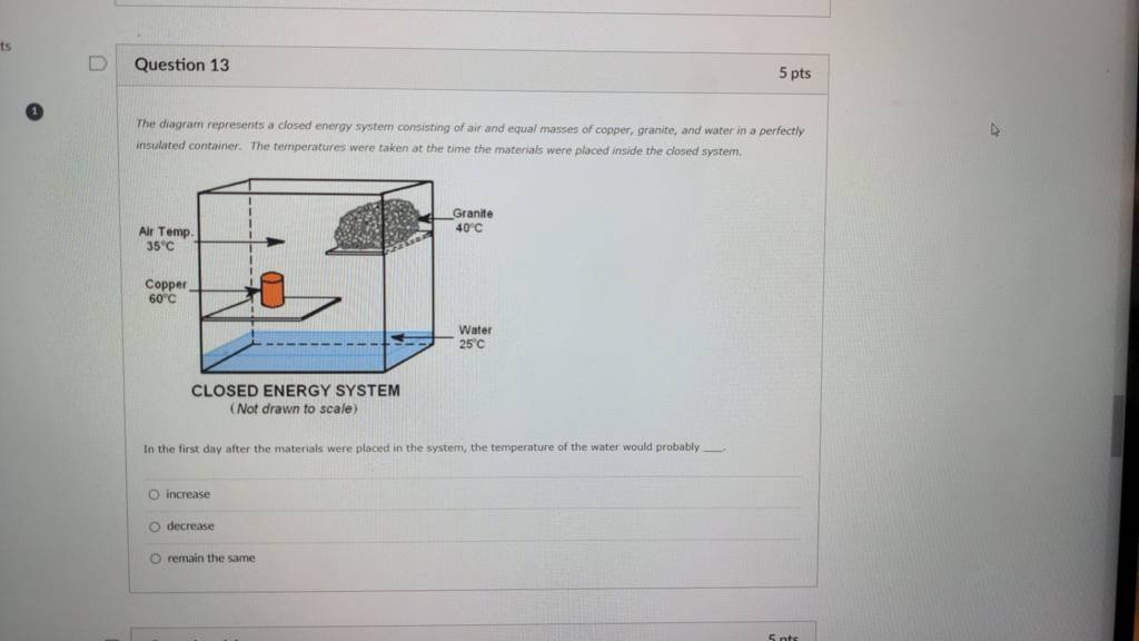 The diagram represents a closed energy system consisting of air and eq