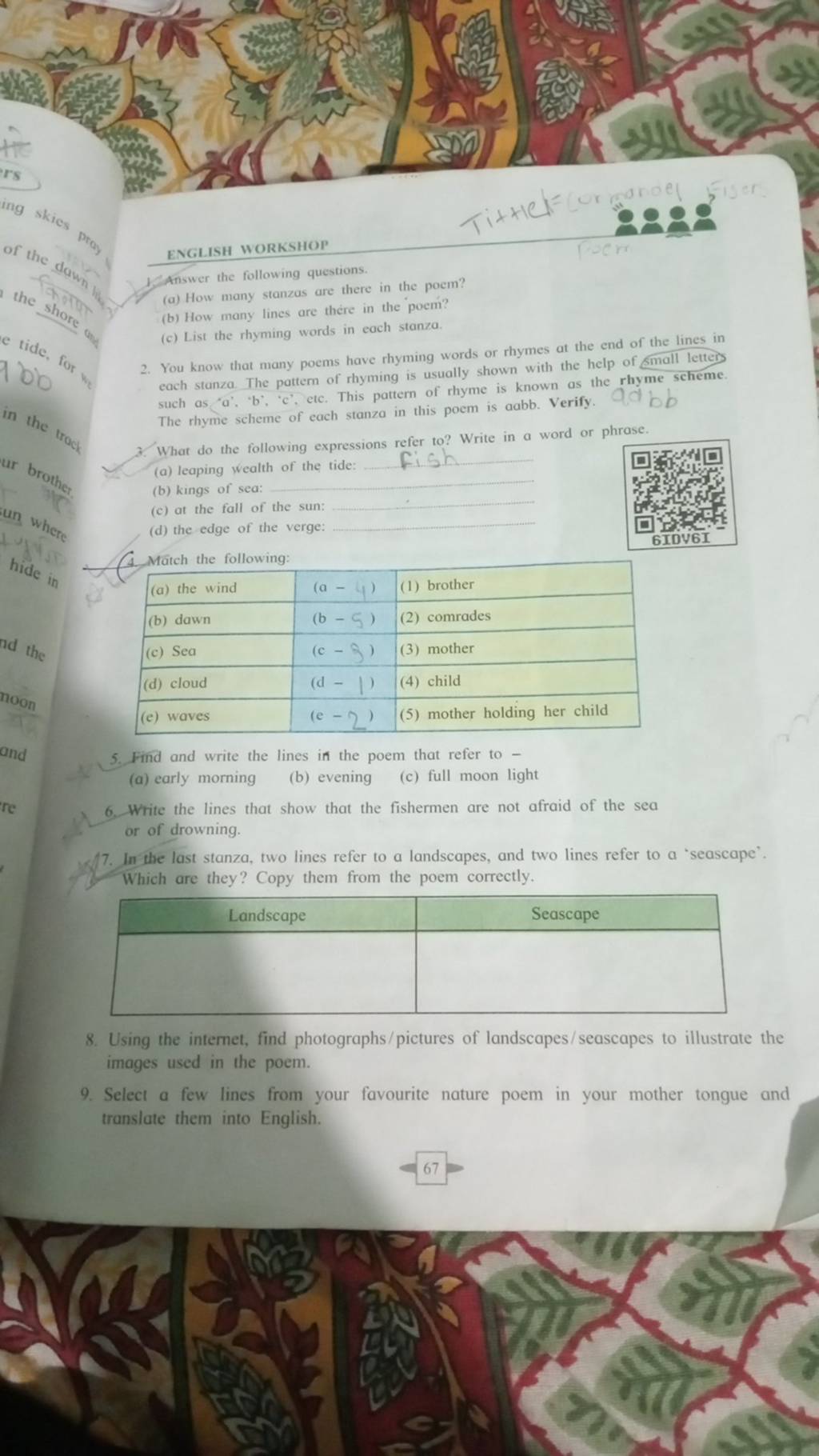 You know that many poems have rhyming words or rhymes at the end of the l..