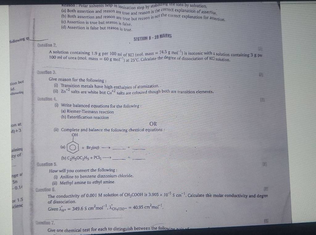 A Solution Containing 1 9 G Per 100ml Of KCl mol Mass 74 5 G Mol 1 I a-solution-containing-1-9-g-per-100ml-of-kcl-mol-mass-74-5-g-mol-1-i