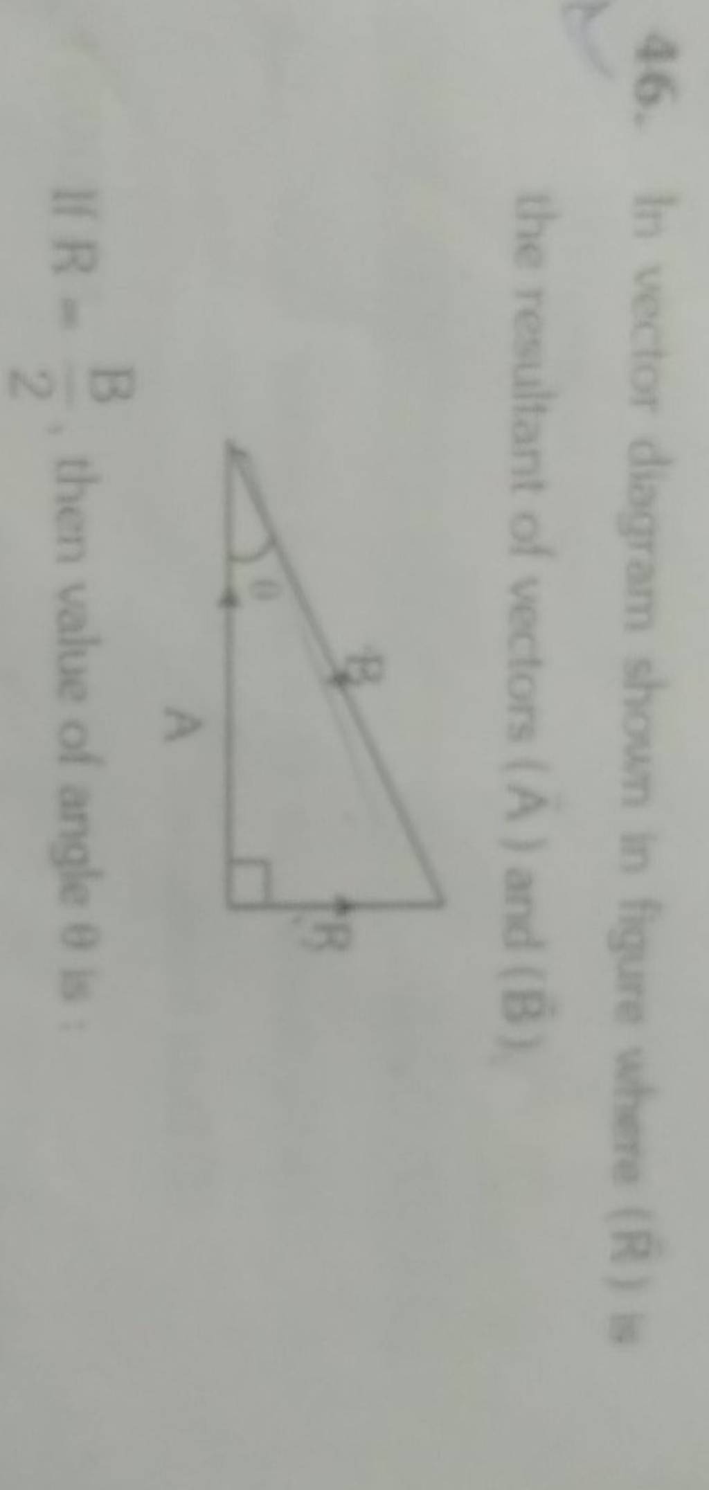 46. In vector diagram shoun in figure where (R^) is the resultant of vect..