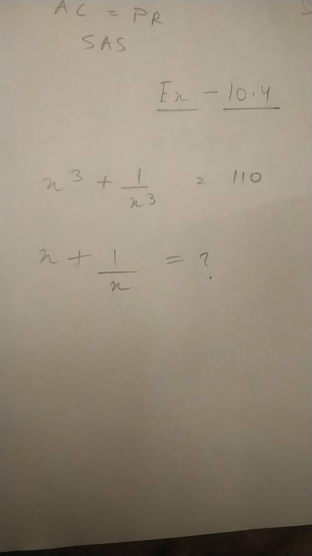 AC=PRSAS​Ex−10.4x3+x31​=110x+x1​=?​