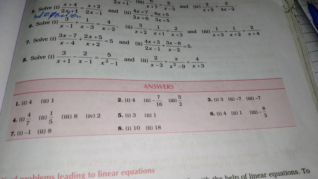 solve 1 4x 5 6x 7