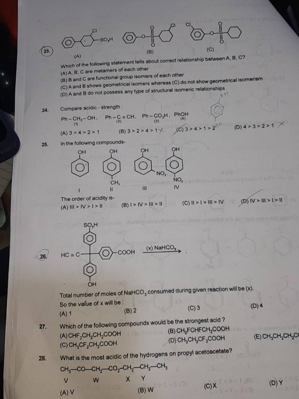 (x)NaHCO3 : Total number of moles of NaHCO3 consumed during given rea..