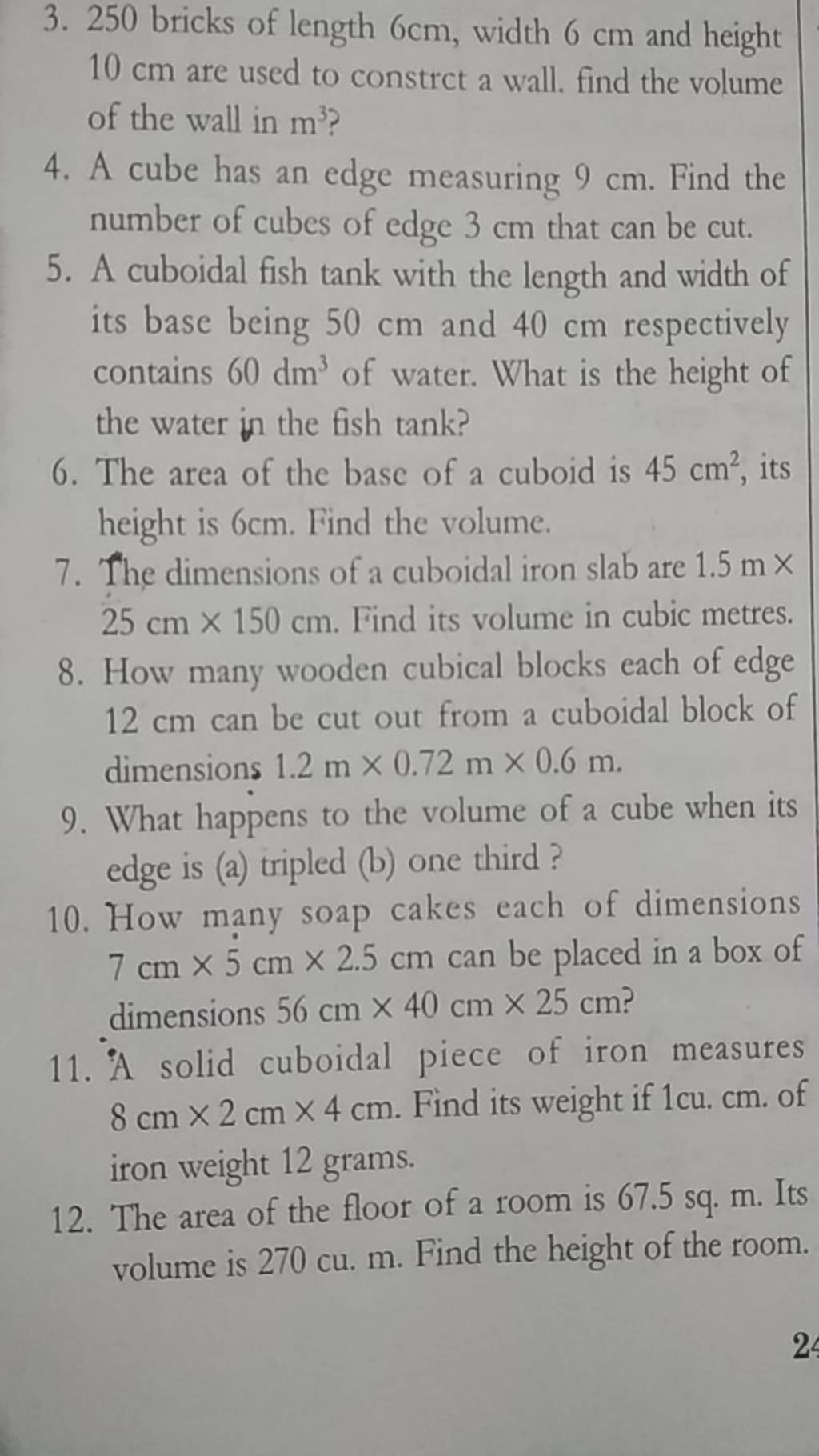 3 250 Bricks Of Length 6 Cm Width 6 Cm And Height 10 Cm Are Used To Con 3-250-bricks-of-length-6-cm-width-6-cm-and-height-10-cm-are-used-to-con