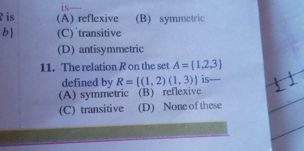 The Relation R On The Set A 123 Defined By R 1213 Is Filo 9652