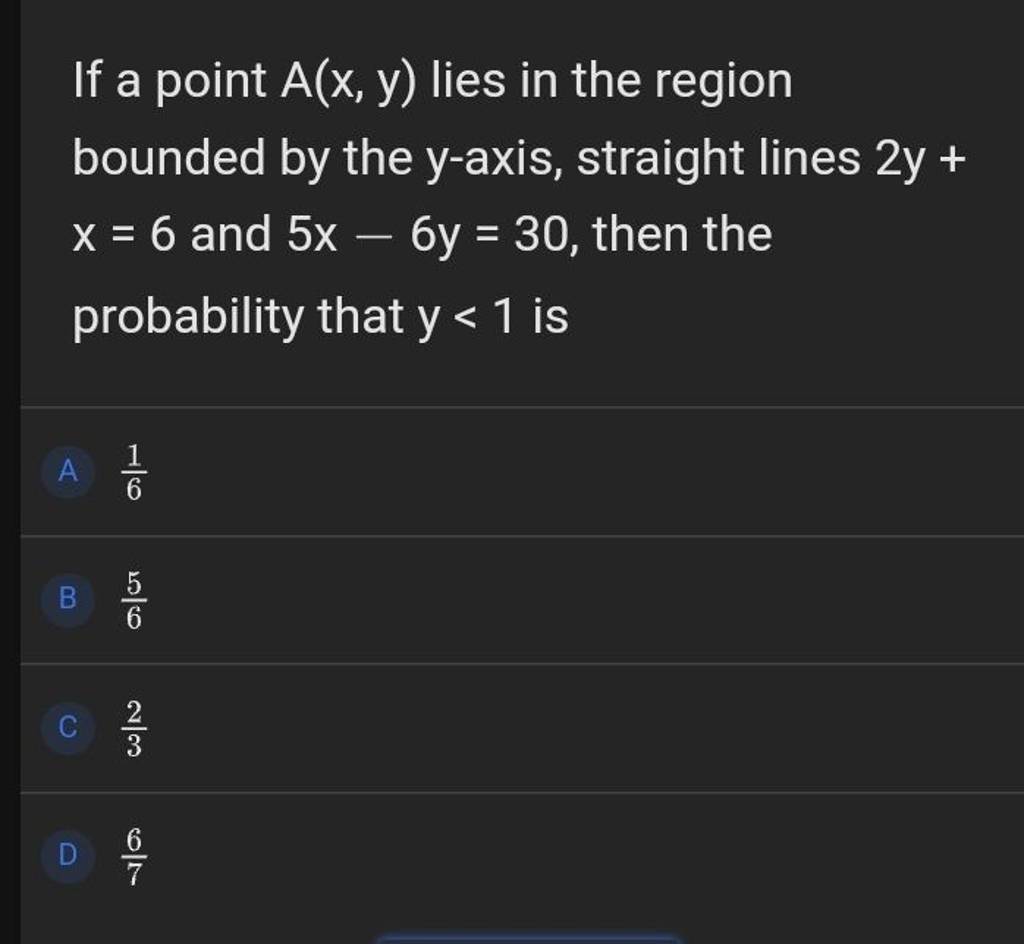 If a point A(x,y) lies in the region bounded by the y-axis, straight l