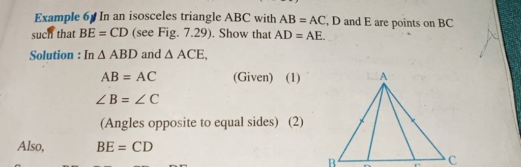 Example 6∥ In An Isosceles Triangle Abc With Abacd And E Are Points On 0034