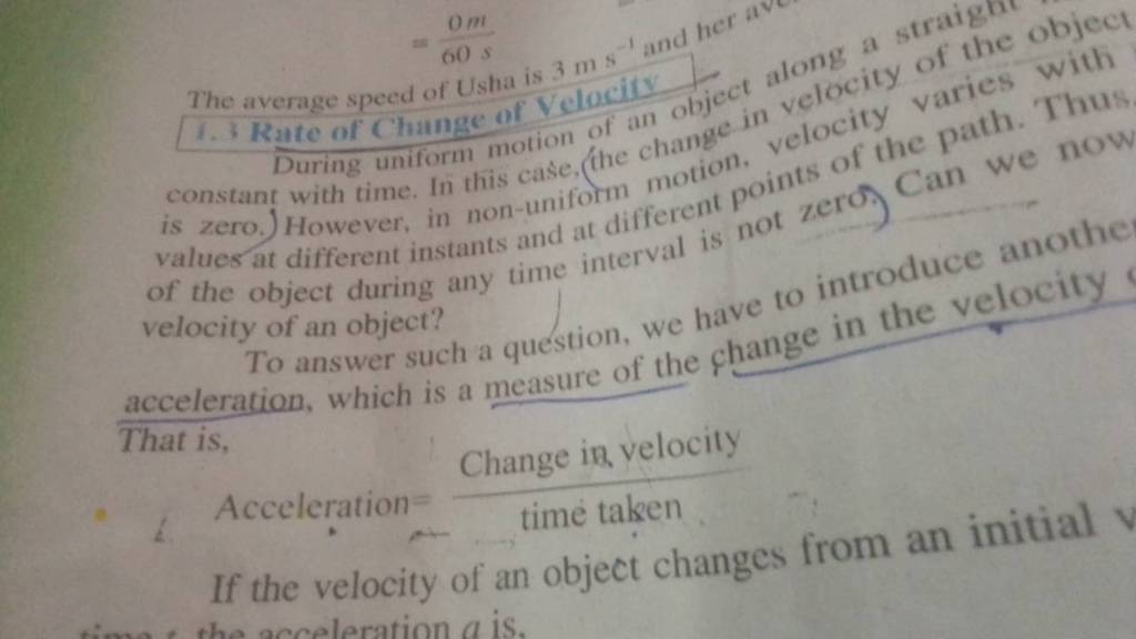 The average speed of Usha is 3 ms−1 and her constant with time. In this c..