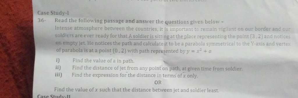 Case Study-1 36. Read The Following Passage And Answer The Questions Give..