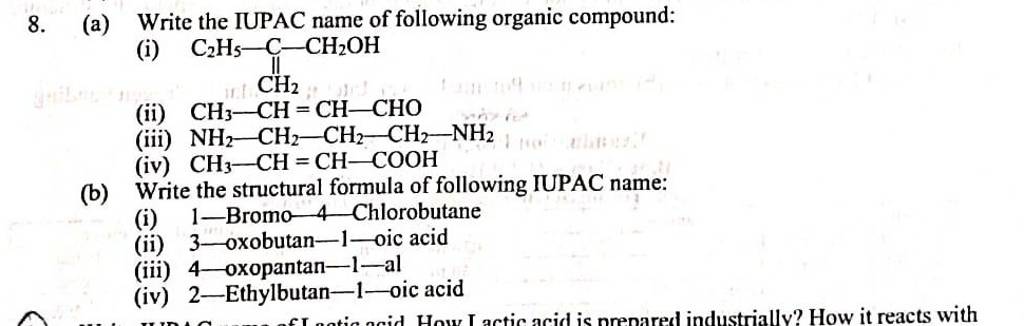 Write the structural formula of following IUPAC name: | Filo