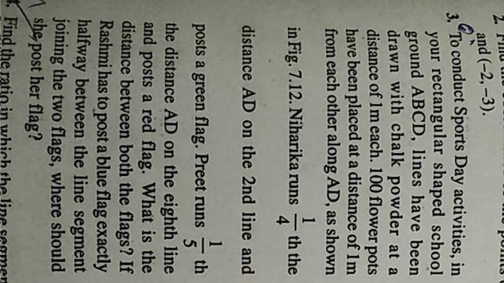 and (−2,−3). 3. To conduct Sports Day activities, in your rectangular sha..