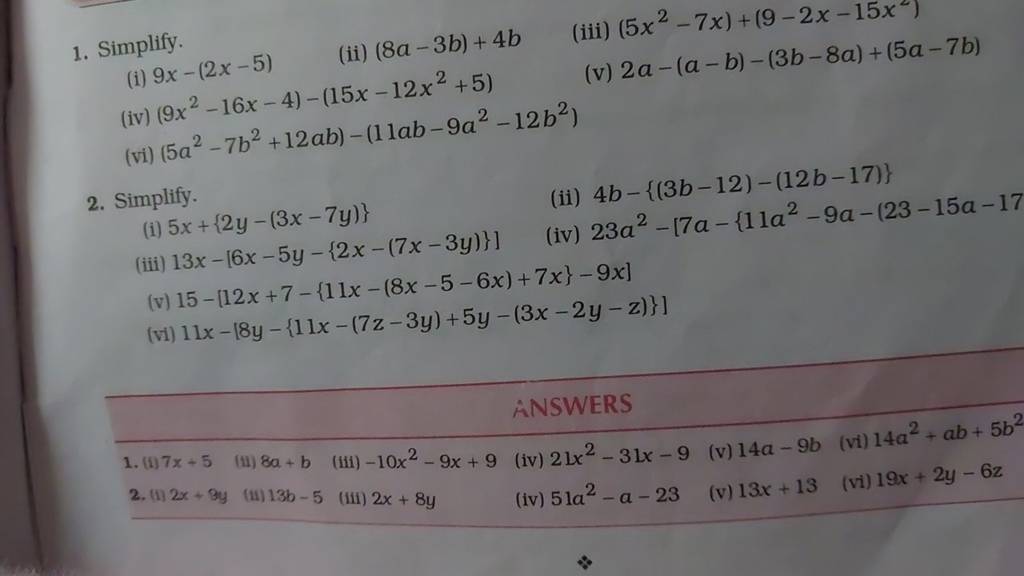 1 Simplify i 9x 2x 5 ii 8a 3b 4b iii 5x2 7x 9 2x 15x2 iv 1-simplify-i-9x-2x-5-ii-8a-3b-4b-iii-5x2-7x-9-2x-15x2-iv