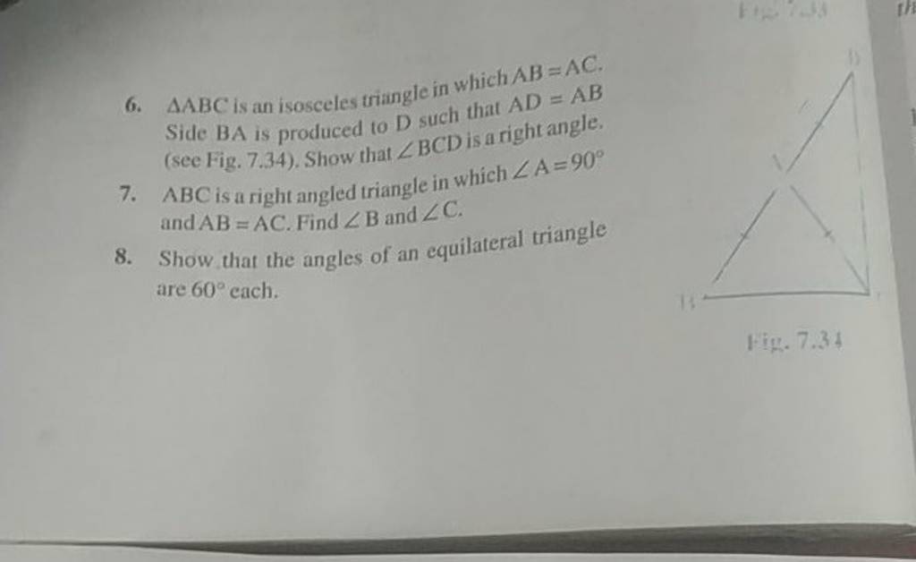 6. Abc Is An Isosceles Triangle In Which Ab=ac. Side Ba Is Produced To D..