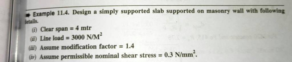 Example 11 4 Design A Simply Supported Slab Supported On Masonry Wall Wi Example 11 4 Design A Simply Supported Slab Supported On Masonry Wall Wi