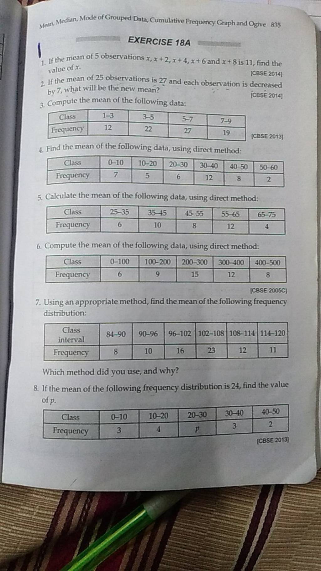 Mein Median, Mode of Grouped Data, Cumulative Frequency Graph and Ogive 8..