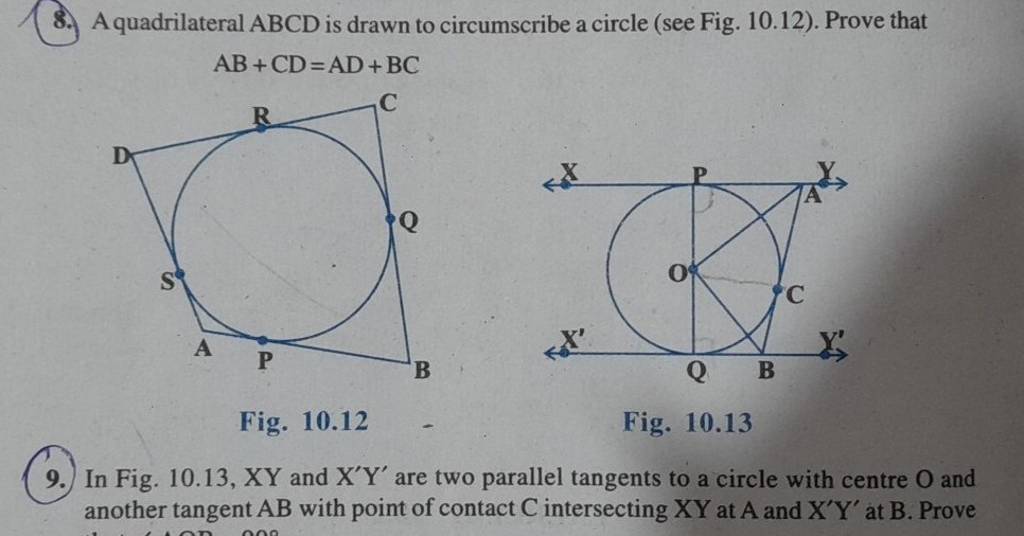 8 A Quadrilateral Abcd Is Drawn To Circumscribe A Circle See Fig 1012 3449