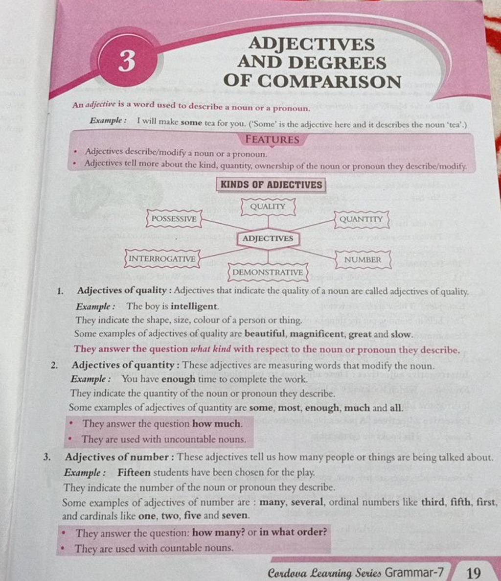ADJECTIVES AND DEGREES OF COMPARISON An adjective is a word used to descr..