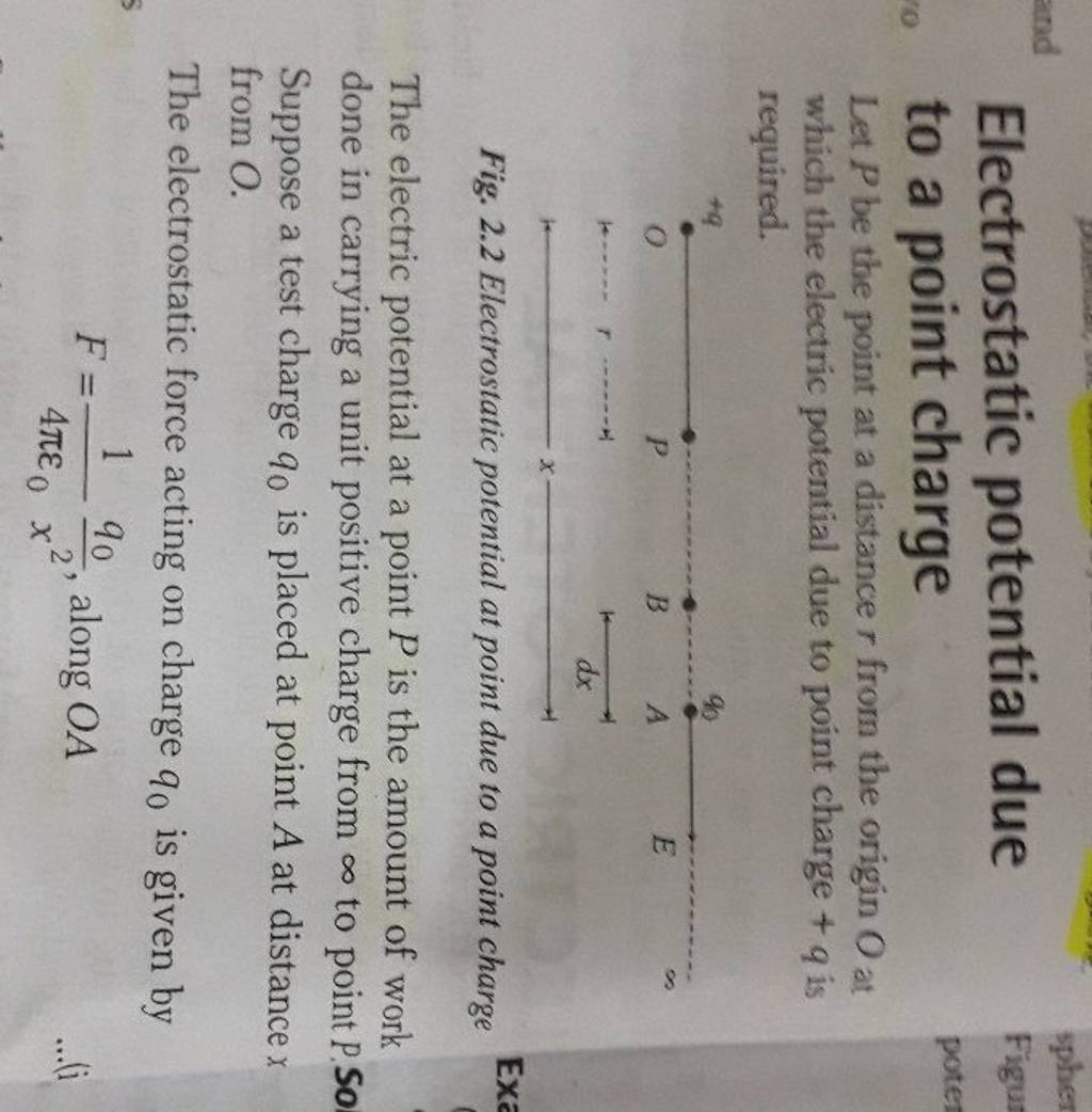 Electrostatic potential due to a point charge Let P be the point at a dis..