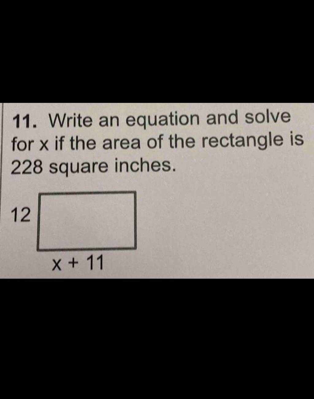 Solving For X In Rectangle
