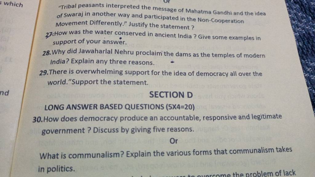 Which Tribal Peasants Interpreted The Message Of Mahatma Gandhi And The