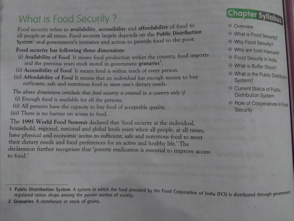 What is Food Security? Food security refers to availability, accessibilit..