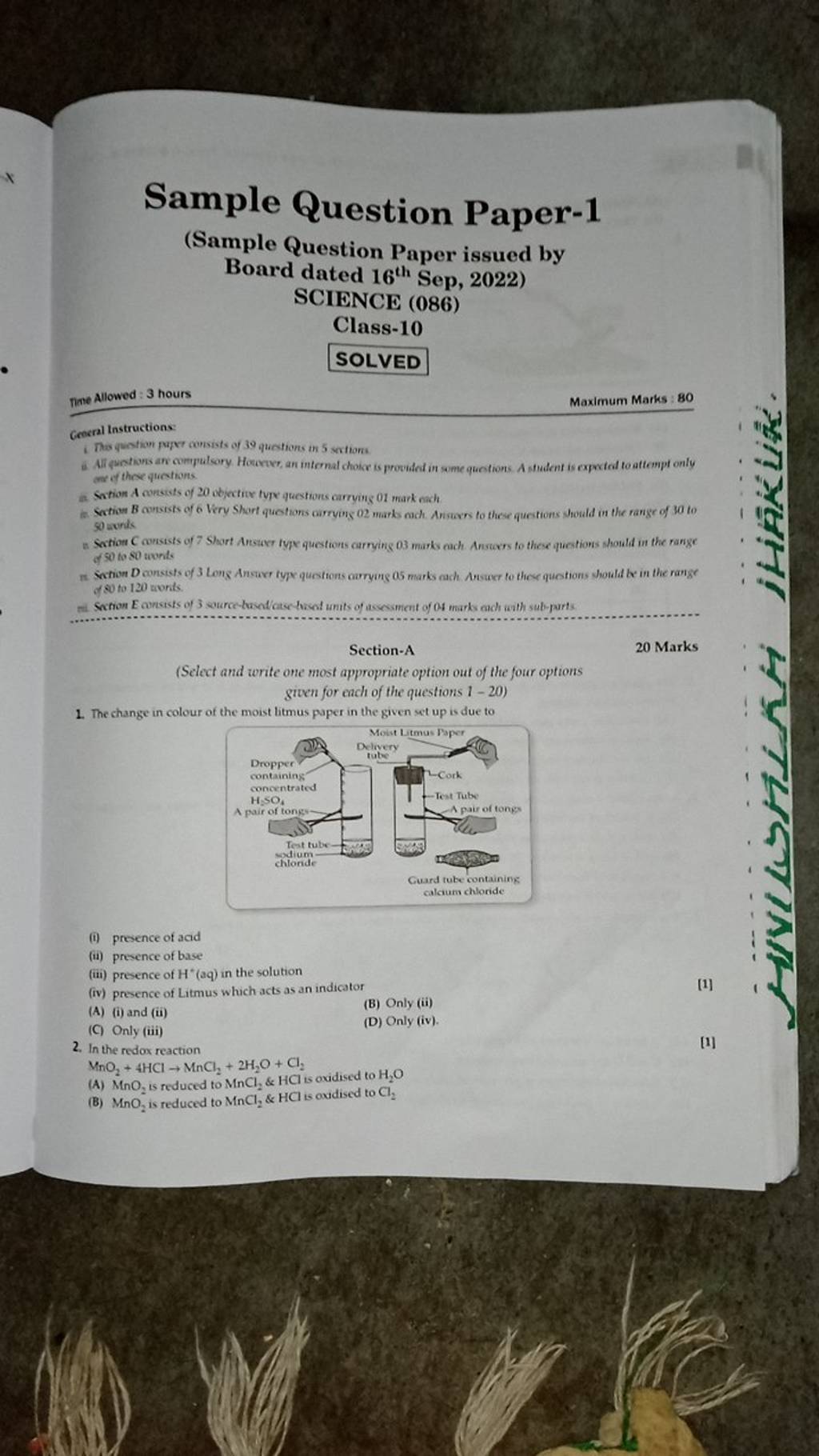 Sample Question Paper1 (Sample Question Paper issued by Board dated 16th..