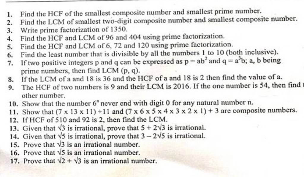 what-is-the-hcf-of-smallest-prime-number-and-the-smallest-composite-number