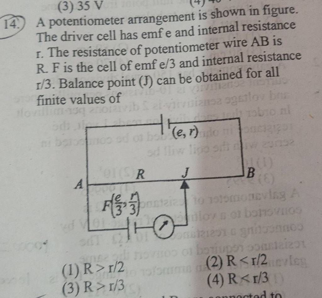 A potentiometer arrangement is shown in figure. The driver cell has emf e..