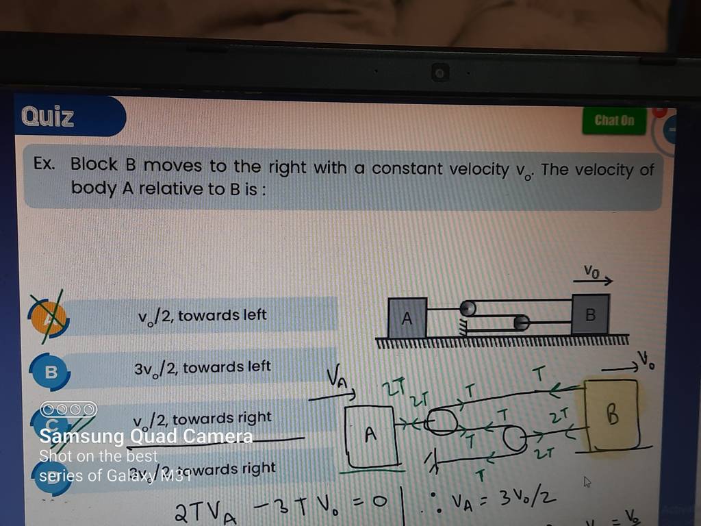 Ex. Block B Moves To The Right With A Constant Velocity V0 . The Velocity..