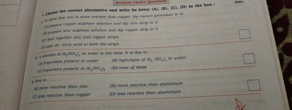 - choose the correct alternative and write its letter (A). (B). (C). (D)