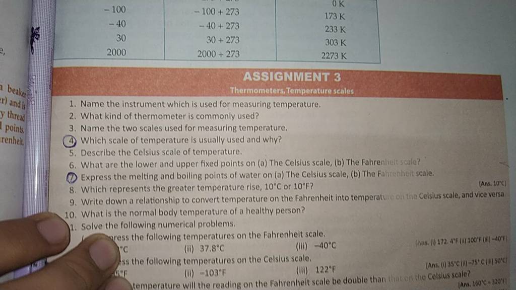 Express the melting and boiling points of water on (a) The Celsius scale..