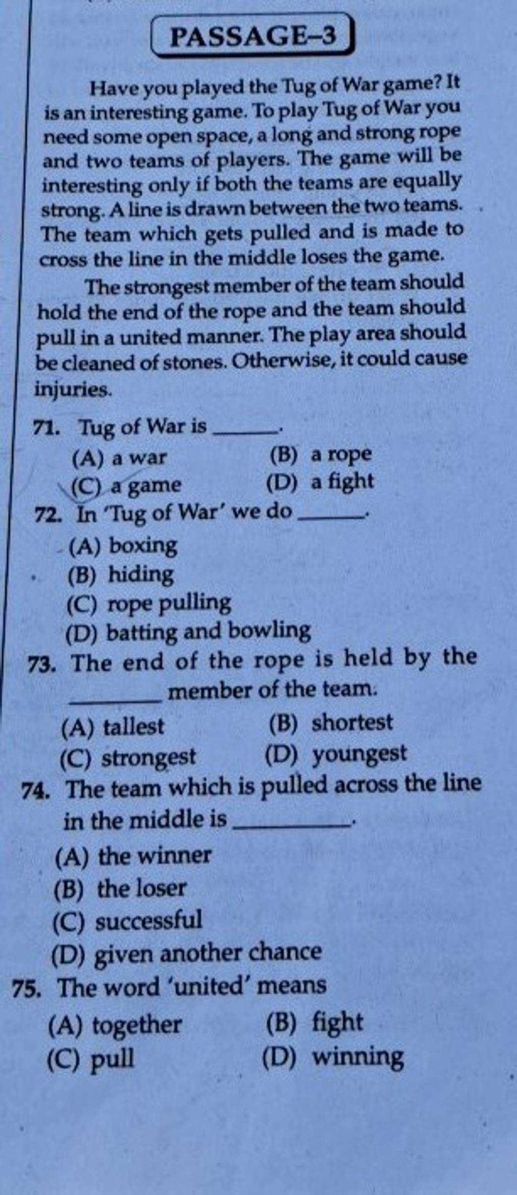 In tug of war we do filo