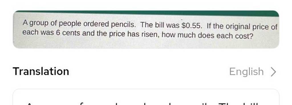 A group of people ordered pencils. The bill was \ 0.55$. If the origin