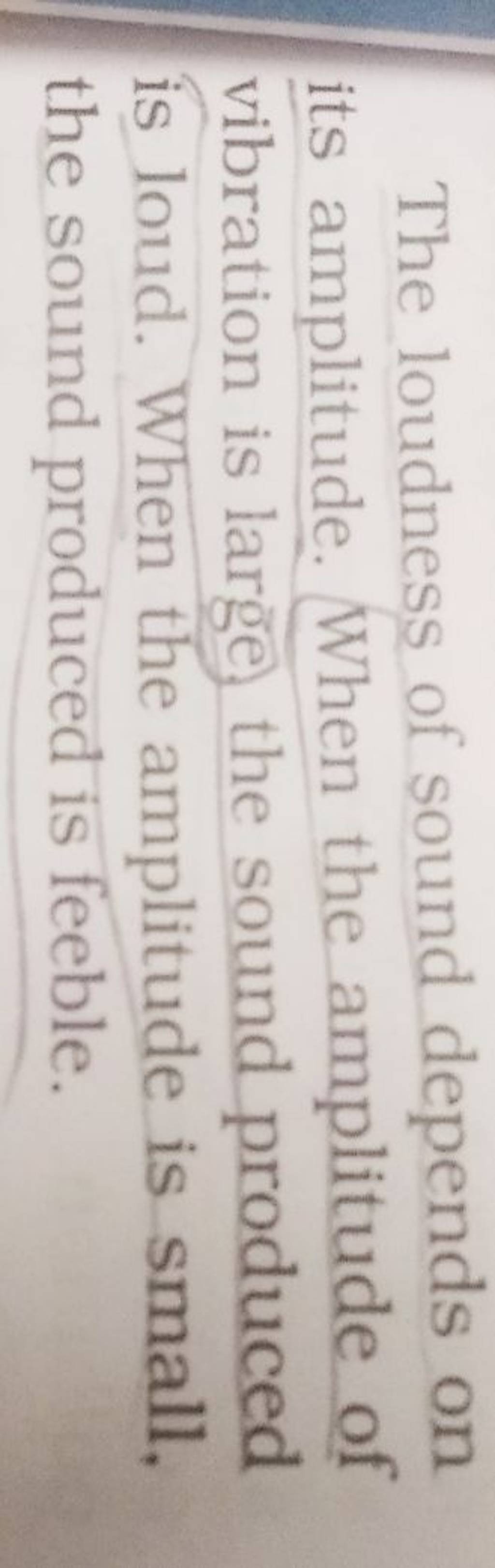The loudness of sound depends on its amplitude. When the amplitude of vib..