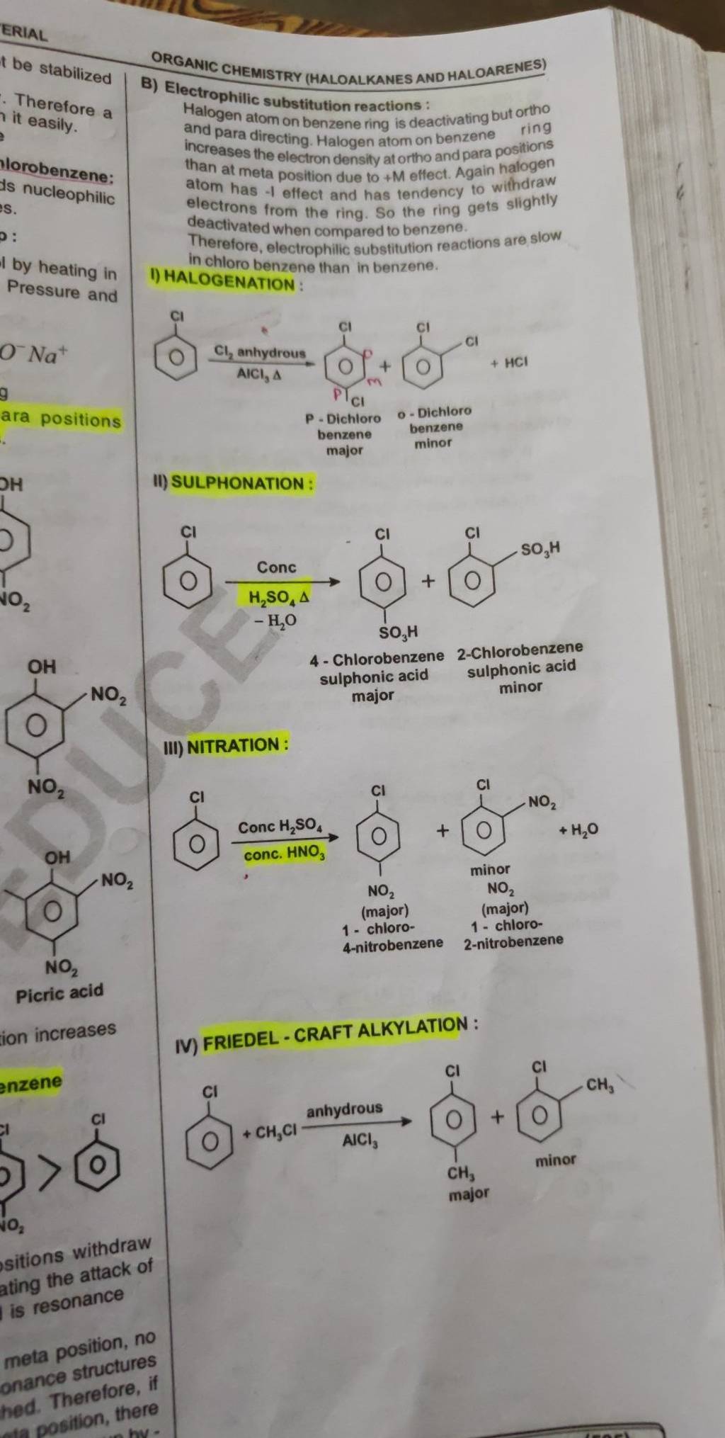 ORGANIC CHEMISTRY (HALOALKANES AND HALOARENES) B) Electrophilic Substitut..